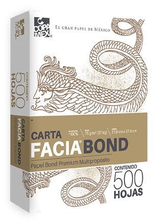 Copamex Papel Facia Bond 75g/m², Carta, 500 Hojas, Blancura 99%