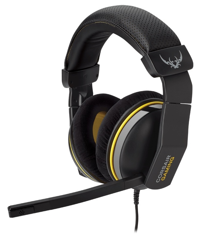 Corsair Audífonos Gamer H1500 Dolby 7.1, Alámbrico, 3 Metros, Negro/Amarillo