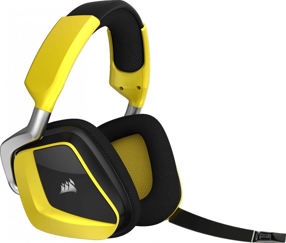 Corsair Audífonos Gamer VOID PRO RGB SE 7.1, Inalámbrico, USB, Negro/Amarillo