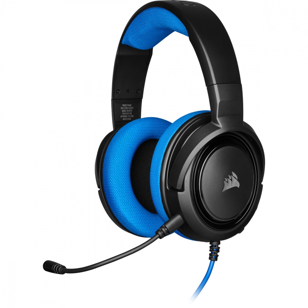 Corsair Audífonos Gamer HS35, Alámbrico, 1.1 Metros, 3.5mm, Negro/Azul