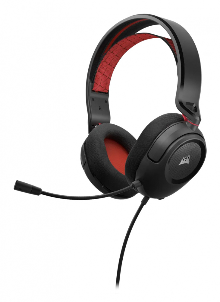 Corsair Audífonos Gamer HS35 v2 para PC, Alámbrico, USB, Negro/Rojo