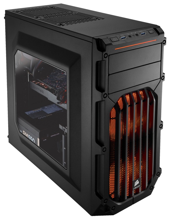 Gabinete Corsair Carbide SPEC-03 LED Naranja, Midi-Tower, ATX/micro-ATX/mini-iTX, USB 3.0, sin Fuente, Negro