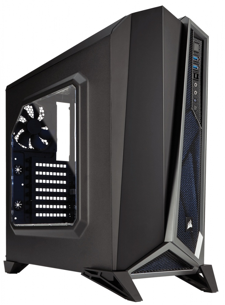 Gabinete Gamer Corsair SPEC-ALPHA con Ventana, Midi-Tower, ATX/micro-ATX/mini-iTX, USB 2.0, sin Fuente, Negro/Plata