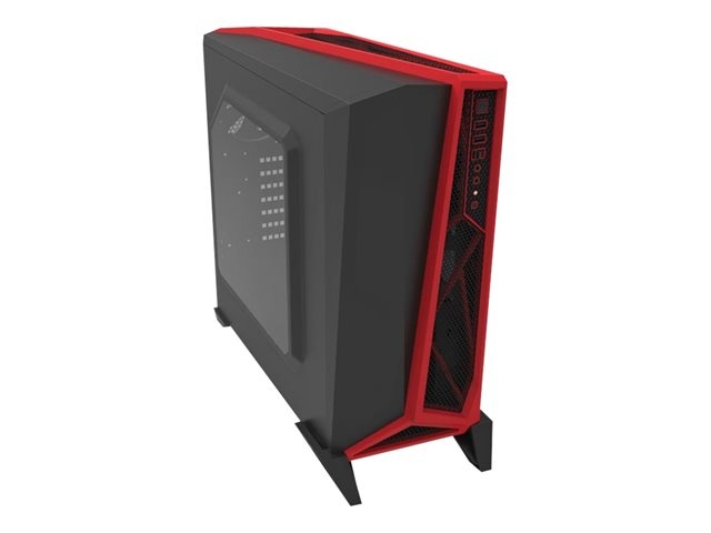Gabinete Gamer Corsair SPEC-ALPHA con Ventana, Midi-Tower, ATX/micro-ATX/mini-iTX, USB 2.0, sin Fuente, Negro/Rojo