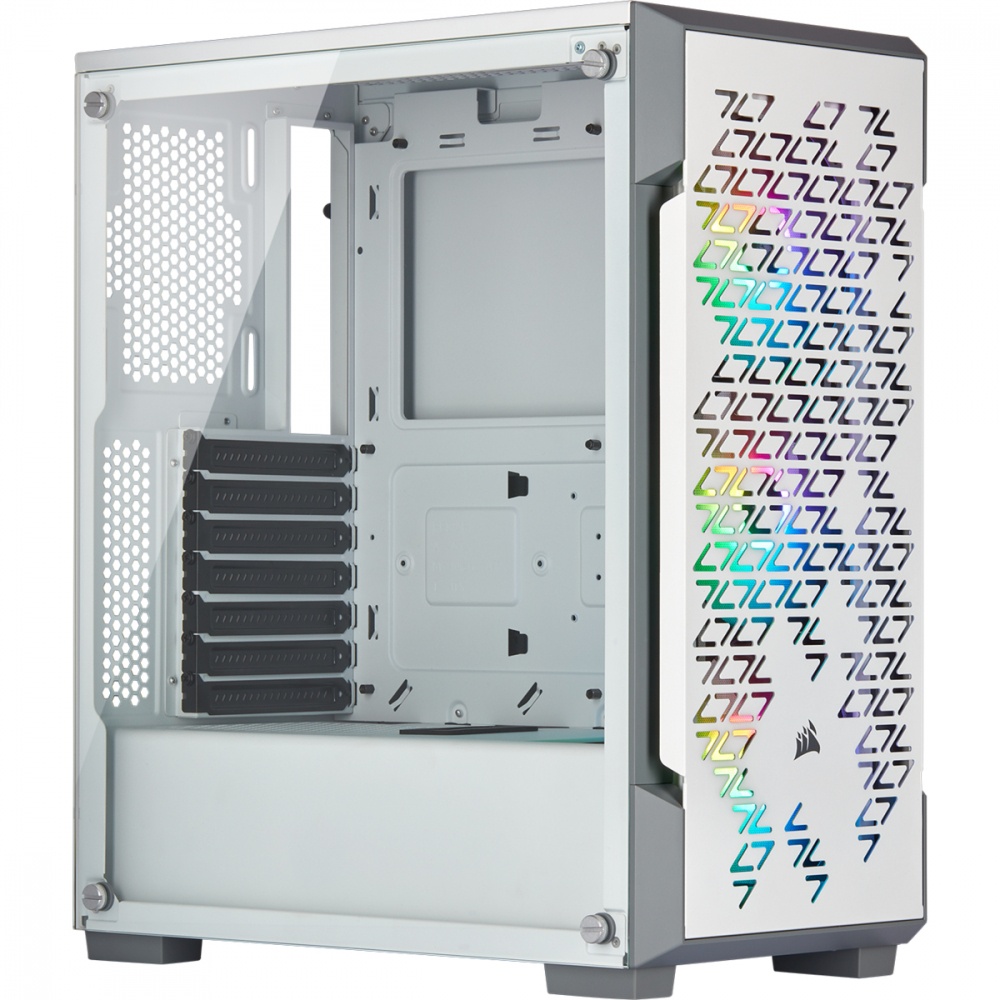 Gabinete Corsair iCUE 220T RGB Airflow, Midi-Tower, ATX/Micro-ATX/Mini-ITX, USB 3.0, sin Fuente, 3 Ventiladores Instalados, Blanco 