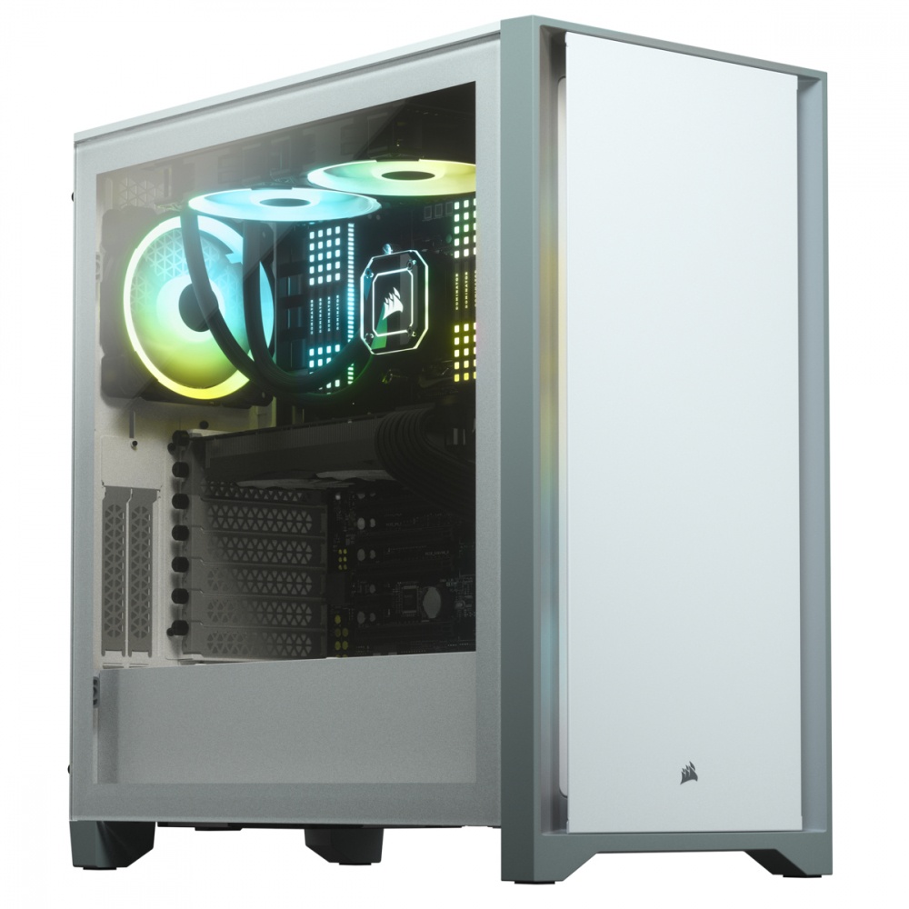 Gabinete Corsair 4000D con Ventana, Midi-Tower, ATX/EATX/micro ATX/Mini-ITX, USB 3.0, sin Fuente, Blanco