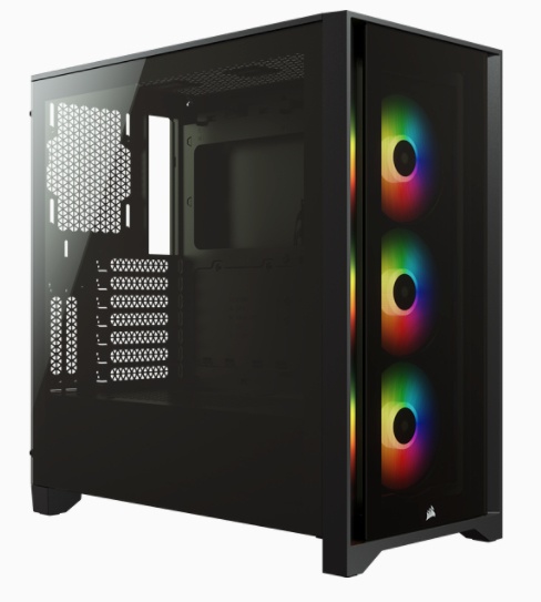 Gabinete Corsair iCUE 4000X RGB, Midi-Tower, ATX/EATX/Micro-ATX/Mini-ITX, USB 3.0, sin Fuente, 3 Ventiladores Instalados, Negro 