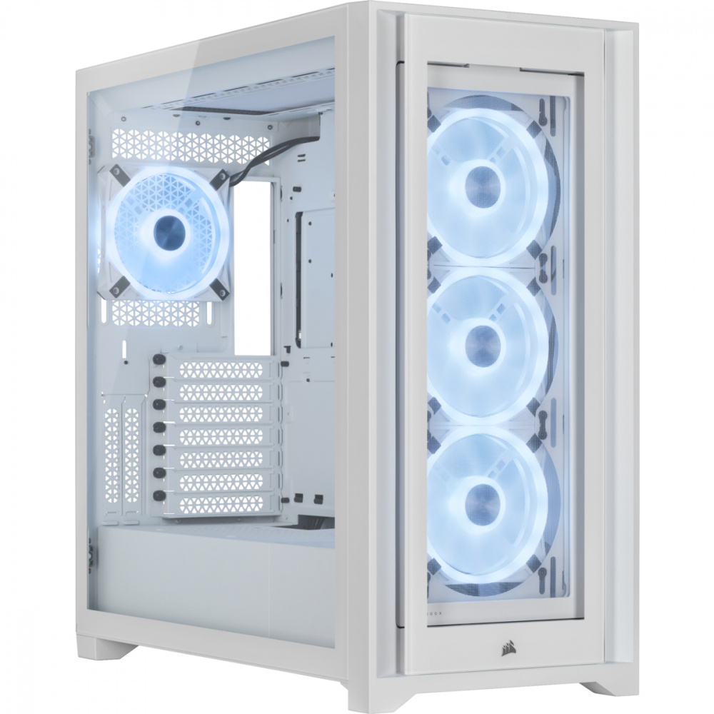 Gabinete Corsair iCUE 5000X QL, Midi-Tower, ATX/EATX/Micro-ATX/Mini-ITX, USB 3.0, sin Fuente, 3 Ventiladores Instalados, Blanco