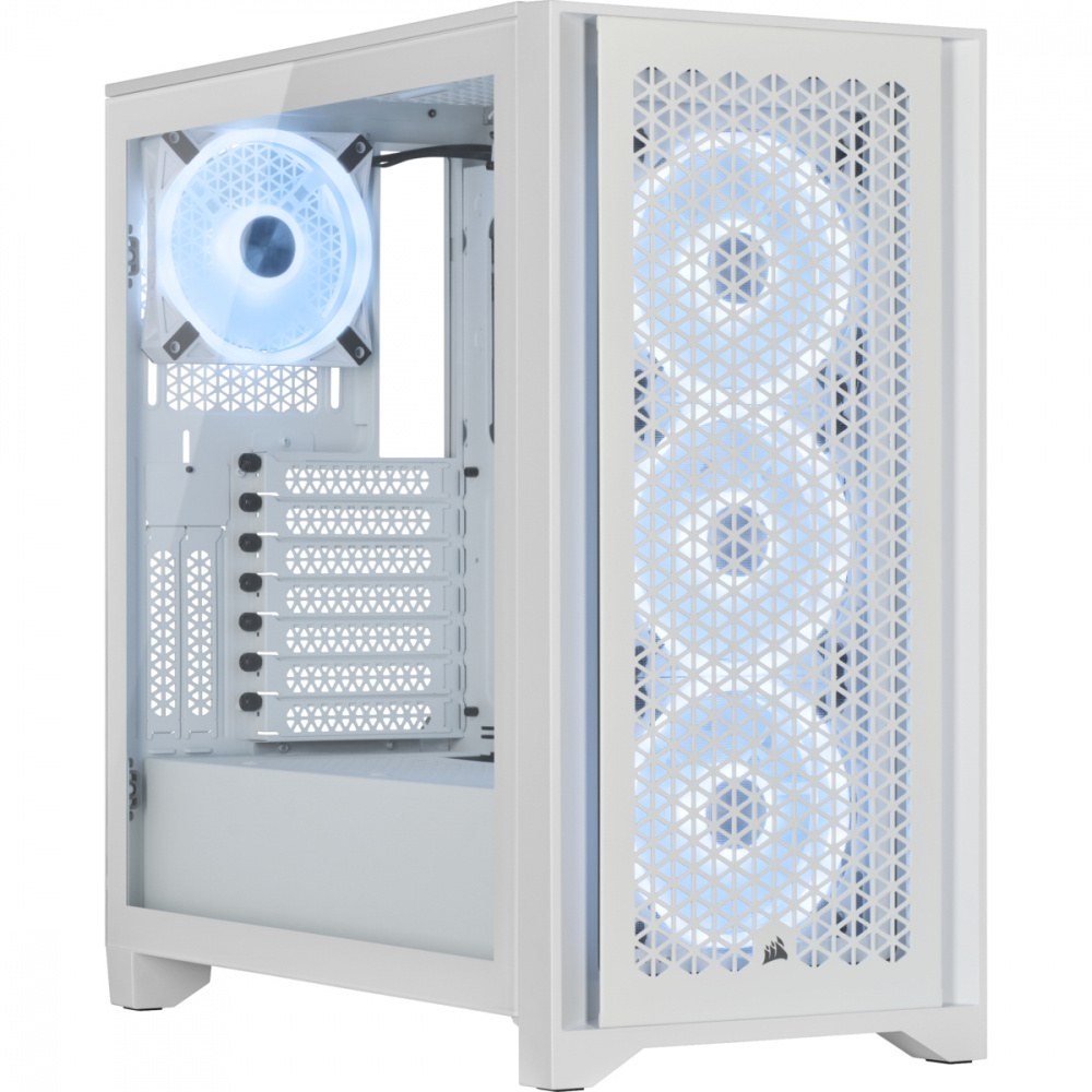Gabinete Corsair iCUE 4000D RGB AIRFLOW con Ventana, Midi-Tower, ATX, USB 3.2, sin Fuente, 3 Ventiladores RGB Instalados, Blanco