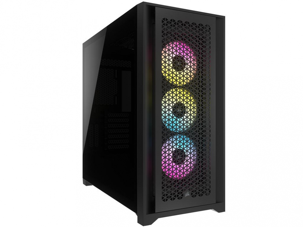 Gabinete Corsair iCUE 5000D RGB AIRFLOW con Ventana, Midi-Tower, ATX, USB 3.2, sin Fuente, 3 Ventiladores RGB Instalados, Negro