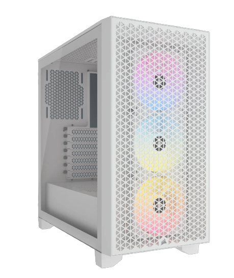 Gabinete Corsair 3000D RGB AIRFLOW, Midi-Tower, ATX/Micro-ATX/Mini-ITX, USB 3.0, sin Fuente, 3 Ventiladores Instalados, Blanco
