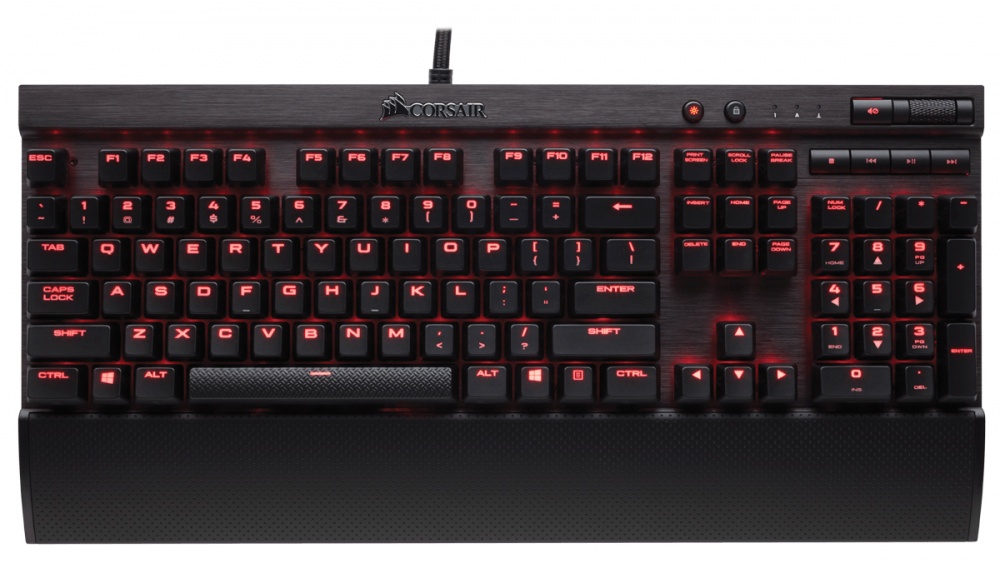 Teclado Gamer Corsair K70 Rapidfire LED Rojo, Teclado Mecánico, Cherry MX Speed, Alámbrico, Negro (Inglés)