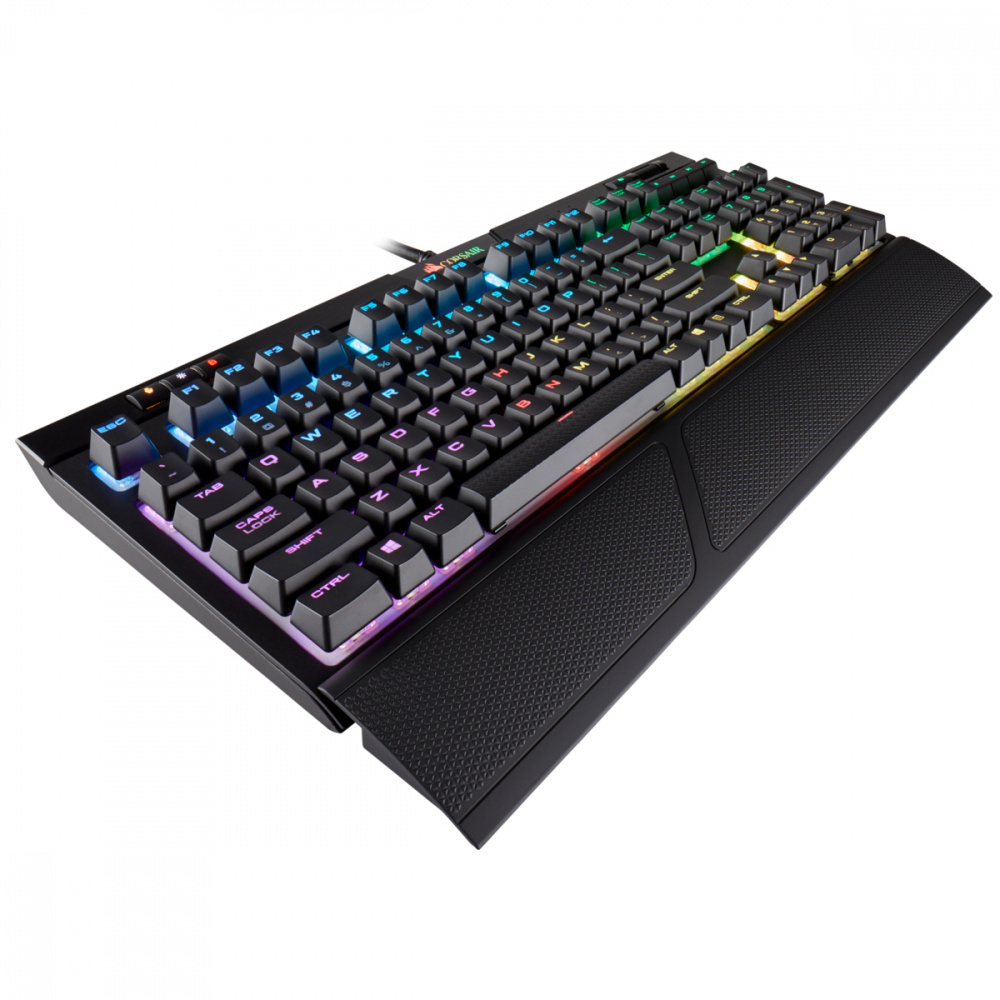 Teclado Gamer Corsair STRAFE RGB MK.2, Teclado Mecánico, Cherry MX Silent, Alámbrico, Negro (Inglés)