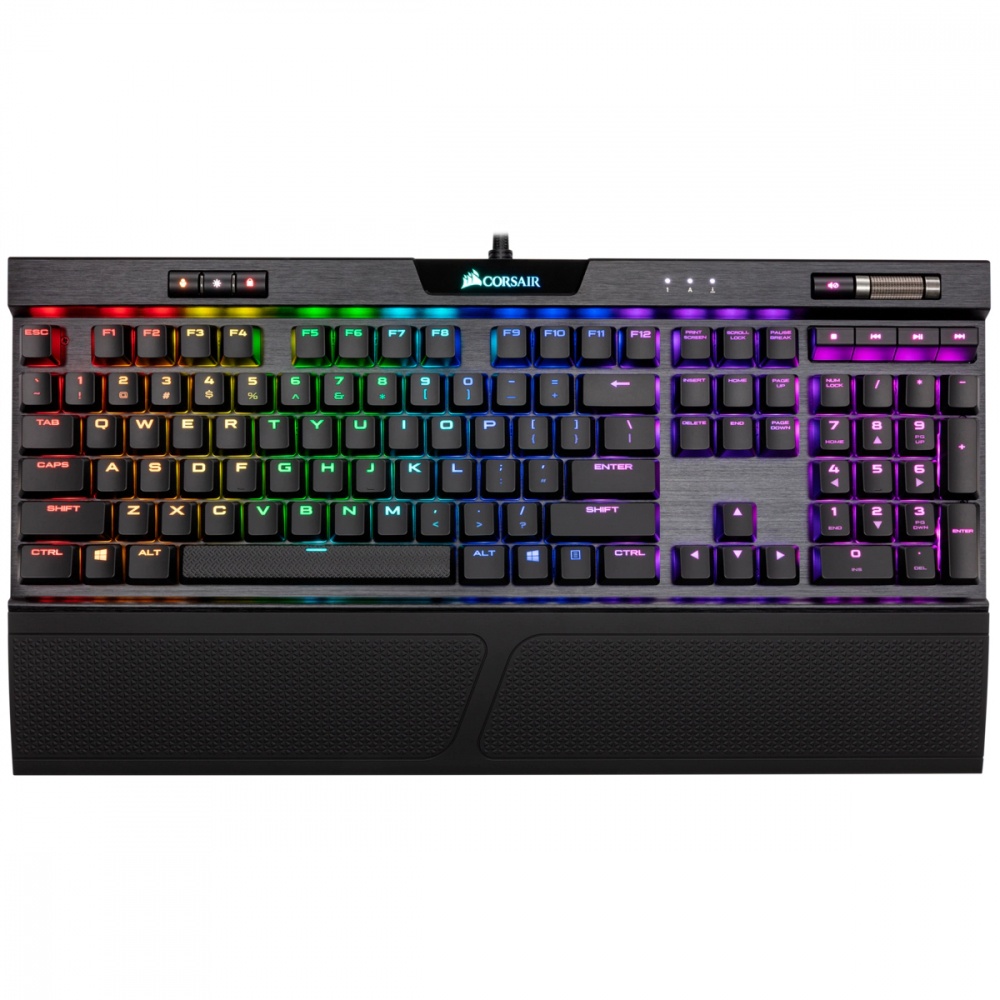 Teclado Gamer Corsair K70 RGB, Teclado Mecánico, Cherry MX RGB, Alámbrico, Negro (Español)