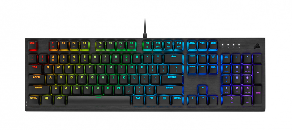 Teclado Gamer Corsair K60 RGB PRO Low, Teclado Mecánico, Cherry MX RGB, Alámbrico, Negro (Inglés)