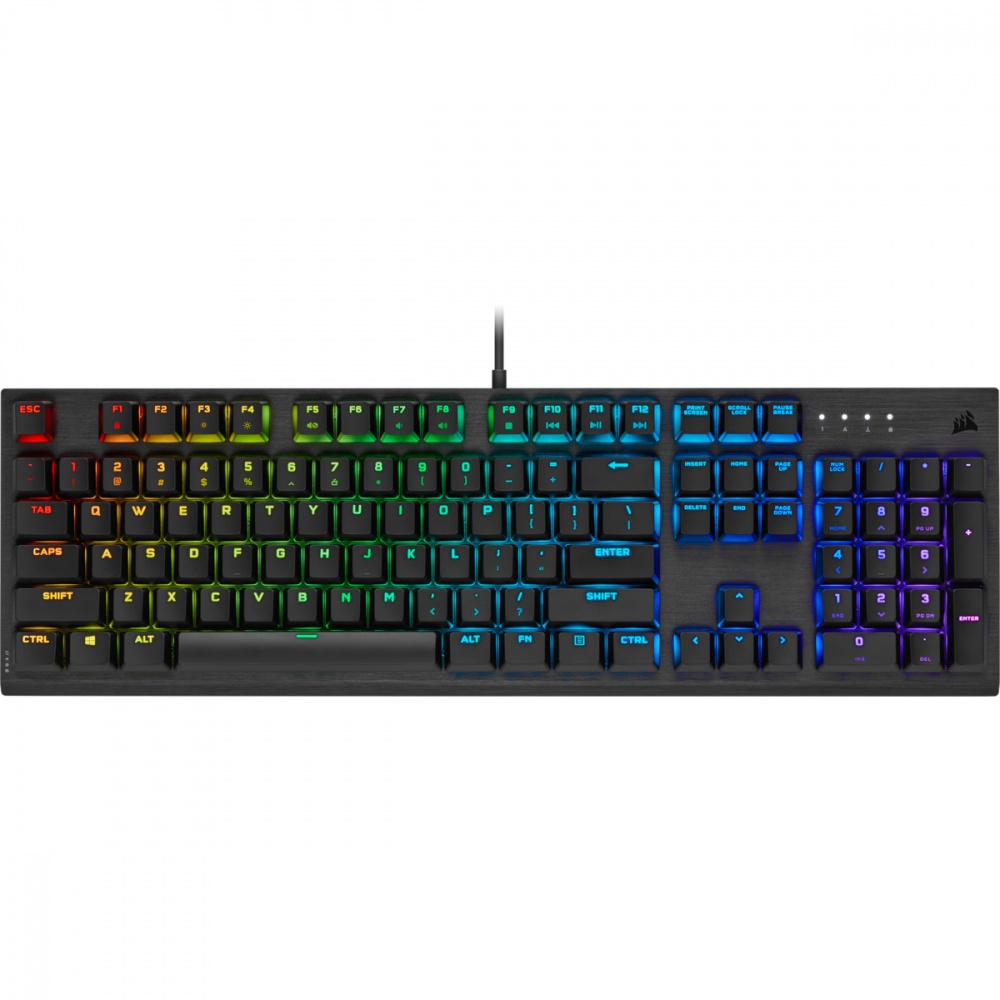 Teclado Gamer Corsair K60 RGB Pro, Teclado Mecánico, Cherry MX Low Profile Speed, Alámbrico, USB (Español)