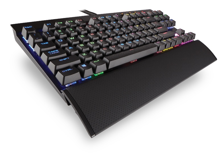 Teclado Gamer Corsair K65 LUX RGB, Teclado Mecánico, Cherry MX Red, Alámbrico, Negro (Español)