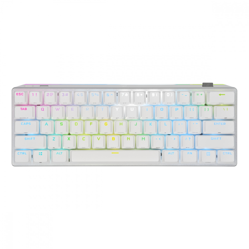 Teclado Gamer Corsair K70 PRO MINI WIRELESS 60%, Teclado Mecánico, Switch Cherry MX Red, Inalámbrico, Blanco (Inglés)