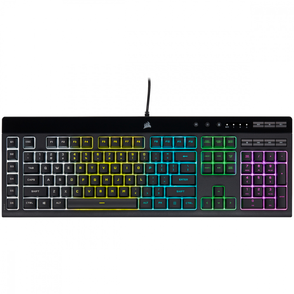 Teclado Gamer Corsair K55 RGB PRO LITE, Alámbrico, Negro (Ingles)
