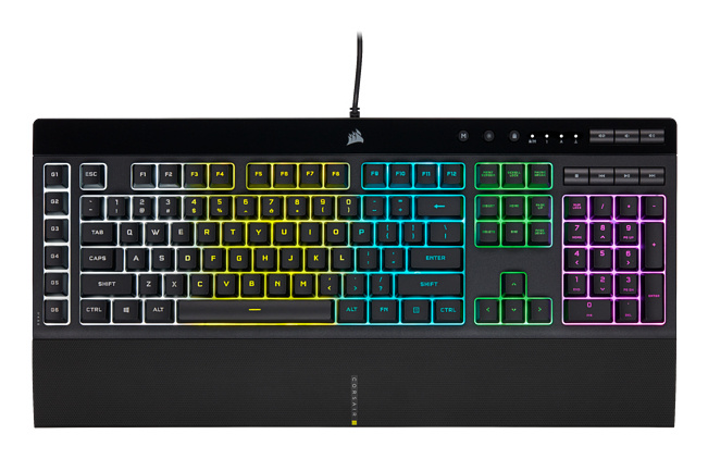 Teclado Gamer Corsair K55 RGB PRO LED RGB, Alámbrico, USB, Negro, Inglés