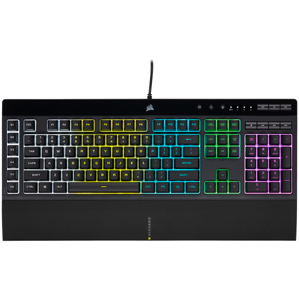 Teclado Gamer Corsair K55 RGB PRO, Alámbrico, Negro (Español)