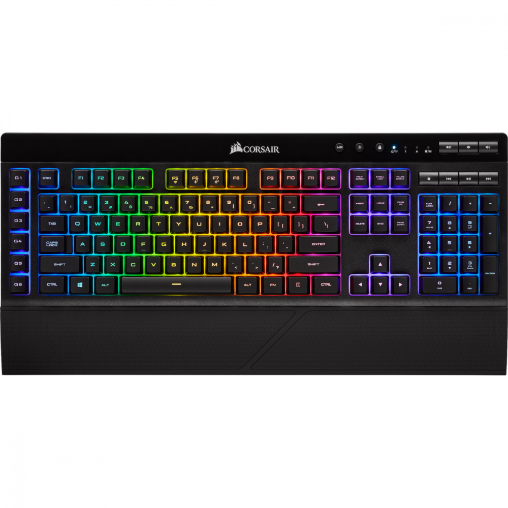 Teclado Gamer Corsair K57 RGB, Inalámbrico, Negro (Inglés)