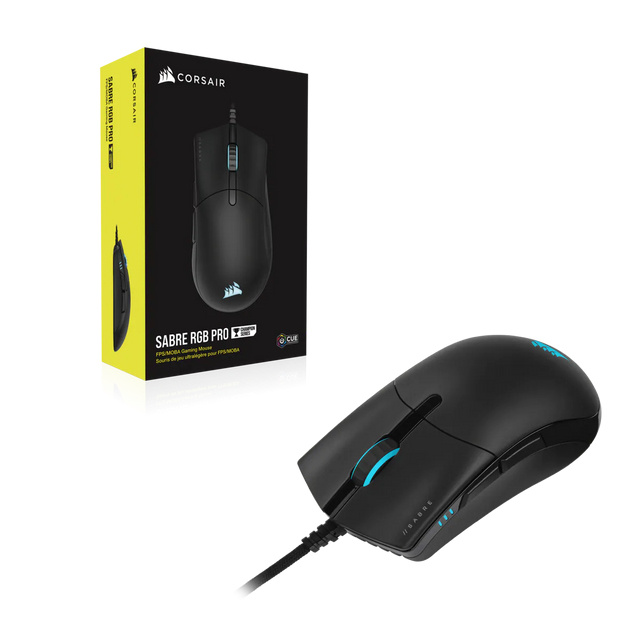 Mouse Gamer Cosair Óptico Sabre Champion Series RGB Pro, Alámbrico, USB-A, 18.000DPI, Negro