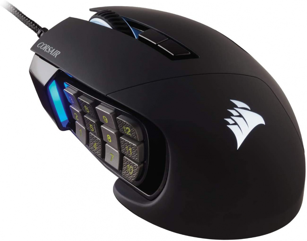 Mouse Gamer Corsair Óptico Scimitar RGB Elite, Alámbrico, USB, 18.000DPI, Negro