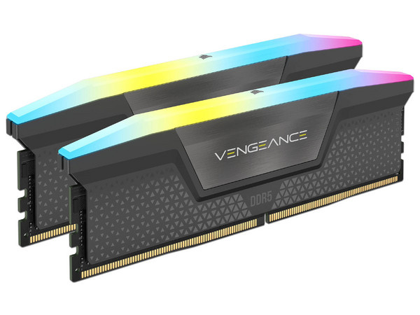 Kit Memoria RAM Corsair VENGEANCE RGB DDR5, 5600MHz, 64GB - 2 x 32GB, CL40, XMP/EXPO, Gris