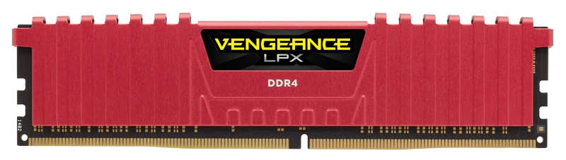 Memoria RAM Corsair Vengeance LPX DDR4, 2666MHz, 8GB, Non-ECC, CL16, Rojo