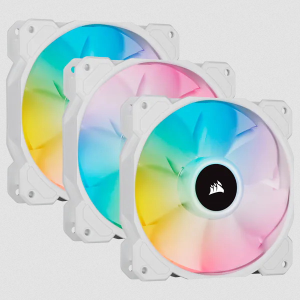 Ventilador Corsair iCUE SP120 RGB ELITE, 3x 120mm, 1500RPM, RGB, Blanco 