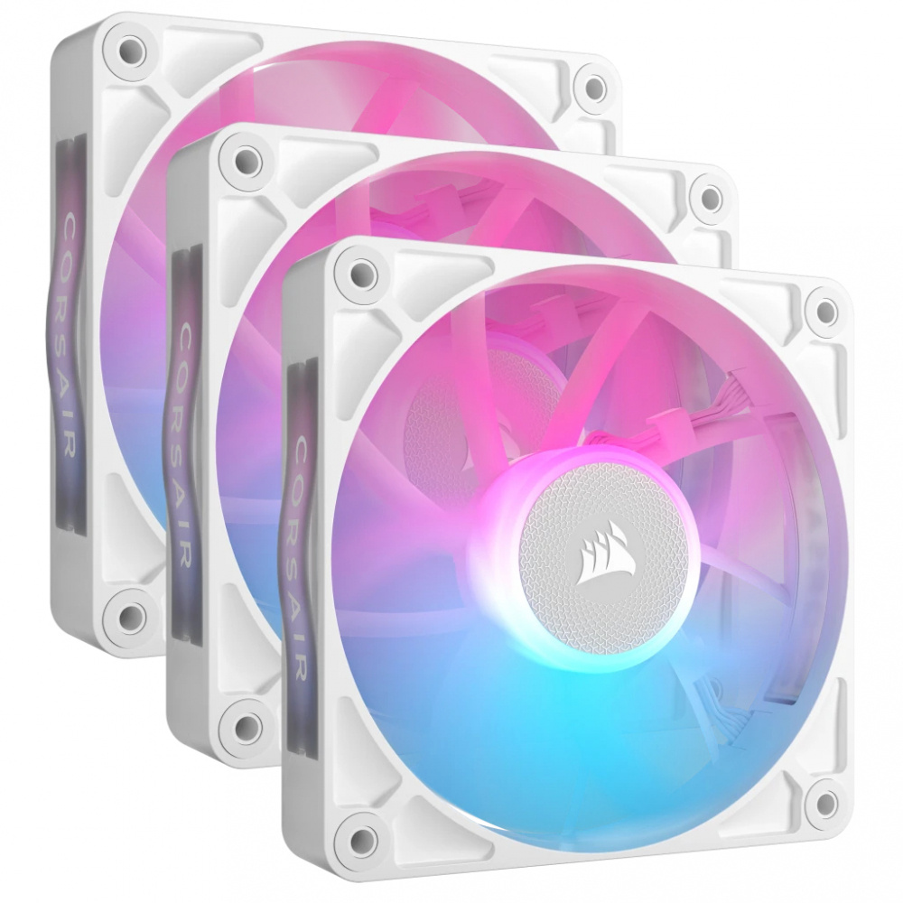 Ventilador Corsair iCUE LINK RX120 RGB, 3x 120mm, 2100RPM, RGB, Blanco 