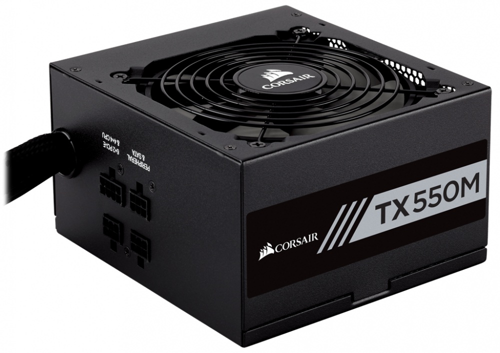 Fuente de Poder Corsair TX550M 80 PLUS Gold, 20+4 pin ATX, 120mm, 550W