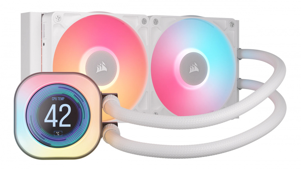 Corsair iCUE LINK TITAN 240 RX LCD Enfriamiento Líquido para CPU, 2x 120mm, hasta 2100RPM, Blanco