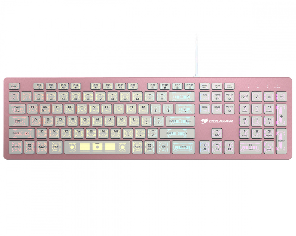 Teclado Gamer Cougar Vantar AX RGB, Switch Tijera, Alámbrico, Rosa (Inglés)