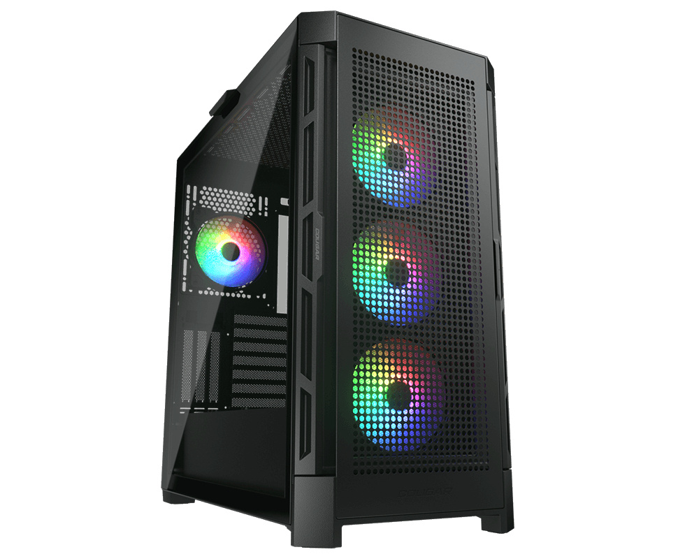 Gabinete Cougar Airface Pro RGB, Midi-Tower, ATX/CEB/EATX/Micro-ATX/Mini-ITX, USB 2.0/3.0, sin Fuente, 4 Ventiladores Instalados, Negro