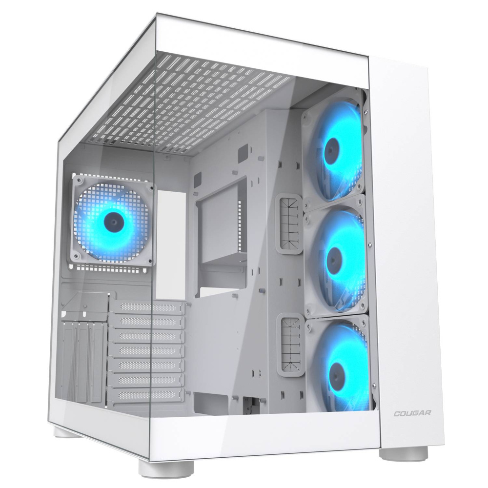 Gabinete Cougar FV150 RGB, Midi-Tower, ATX/Micro-ATX/Mini-ITX, USB 3.0, sin Fuente, 4 Ventiladores Instalados, Blanco