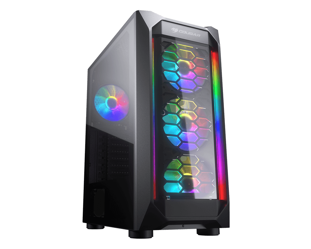 Gabinete Cougar MX410-G RGB, Midi-Tower, ATX/Micro-ATX/Mini-ITX, USB 2.0/3.0, sin Fuente, 4 Ventiladores Instalados, Negro 