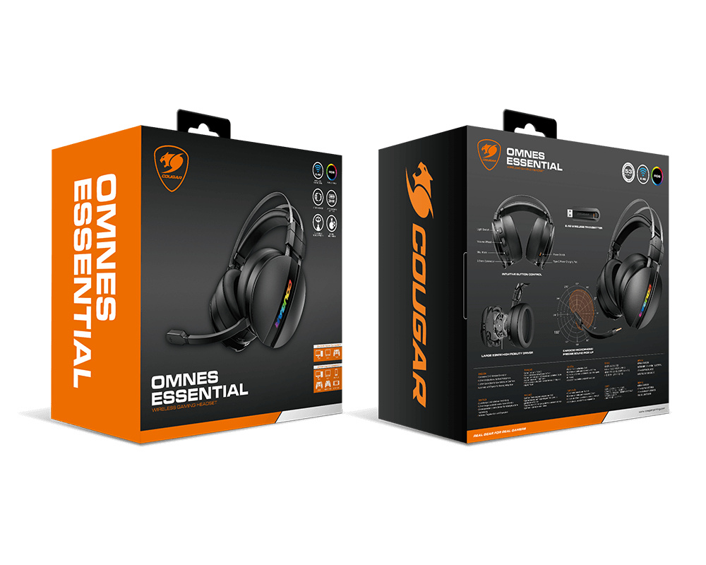 Cougar Audífonos Gamer Omnes Essential para PC/PS5, Inalámbrico, 3.5mm/Wireless, Negro