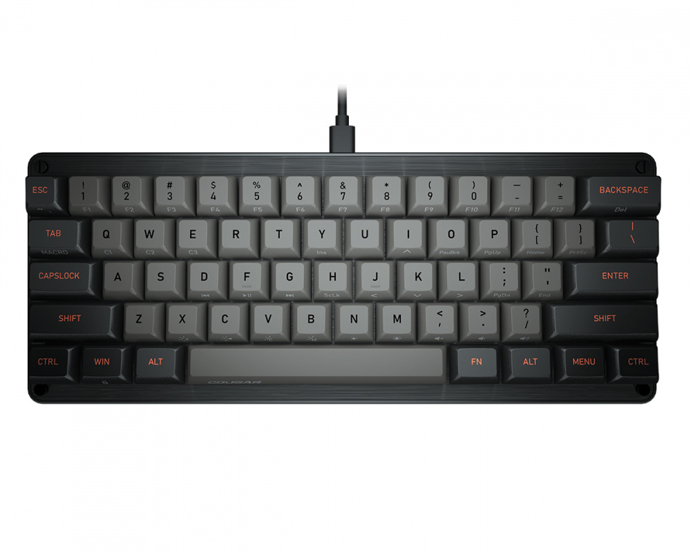 Teclado Gamer Cougar Puri Mini LED RGB 60%, Teclado Mecánico, Gateron Red, Alámbrico, USB, Negro, Inglés