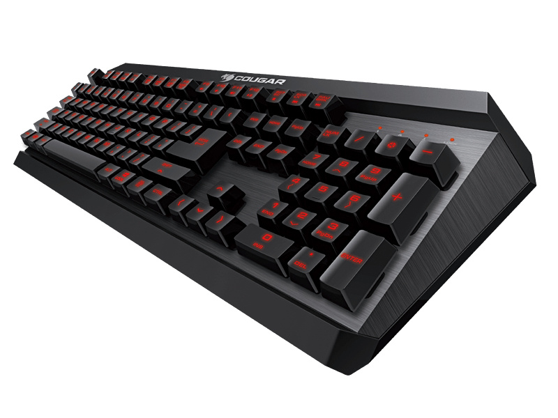 Teclado Gamer Cougar 450K LED Rojo/Verde/Amarillo, Semimecánico, Alámbrico, Negro (Inglés)