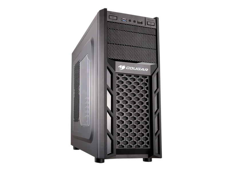 Gabinete Cougar Solution 2 con Ventana, Midi-Tower, ATX/Micro-ATX, USB 2.0/3.0, sin Fuente, Negro