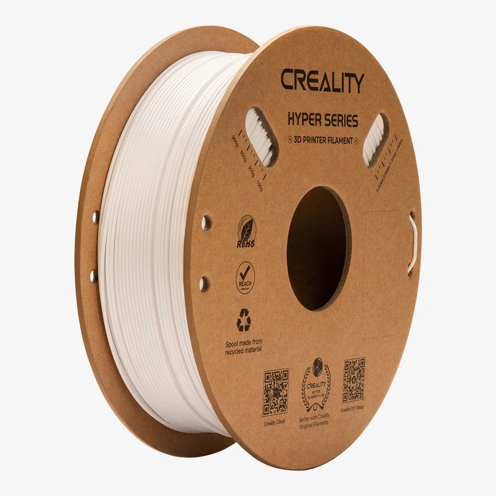 Creality Bobina de Filamento PETG Hyper Series, Diámetro 1.75mm, 1kg, Blanco