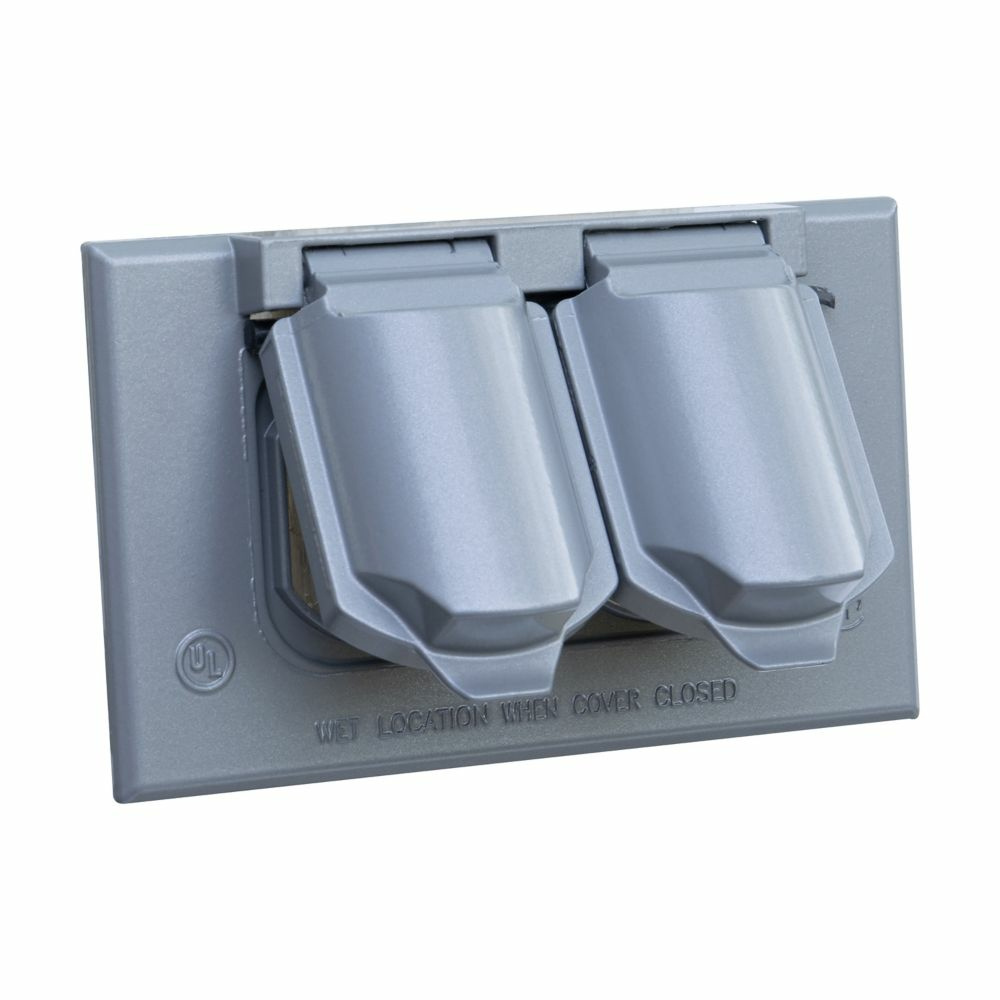 Crouse-Hinds Tapa para Pared TP7207, 2 Puertos, Gris