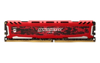 Memoria RAM Crucial Ballistix Sport LT Red DDR4, 2400MHz, 8GB, Non-ECC, CL16, XMP