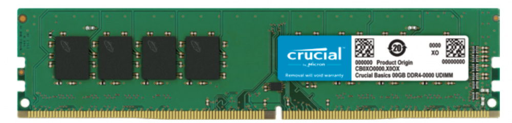 Memoria RAM Crucial Basics DDR4, 3200MHz, 16GB, CL22, Verde