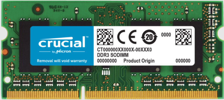 Memoria RAM Crucial DDR3L, 1600MHz, 8GB, CL11, Non-ECC, SO-DIMM, 1.35v