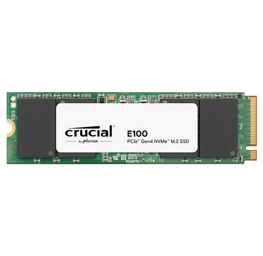 Crucial E100 480GB / M.2 2280 / PCIe Gen4 x4 NVMe / Lectura 4700 MB/s / Escritura 2500 MB/s / CT480E100SSD8