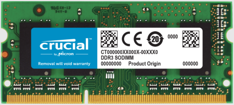 Memoria RAM Crucial DDR3, 1600MHz, 8GB, Non-ECC, CL11, SO-DIMM, 1.35V, para MAC