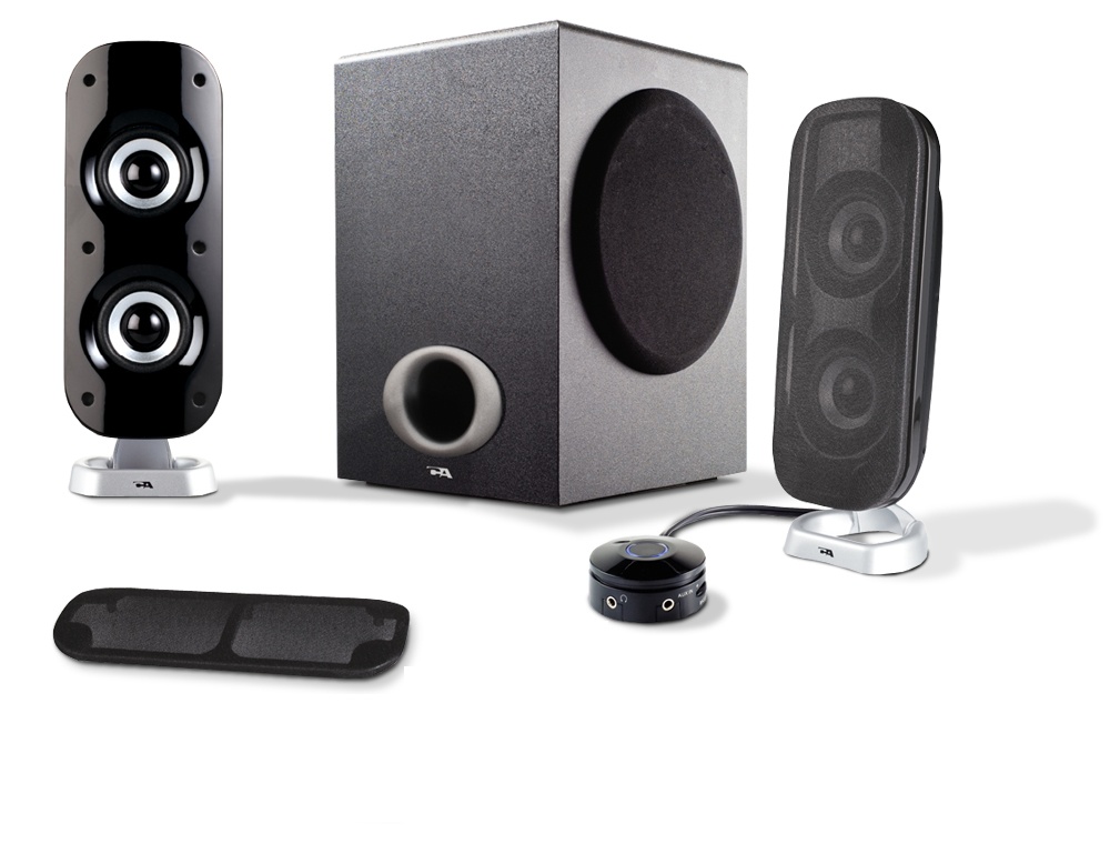 Cyber Acoustics Bocinas con Subwoofer y Control Pod CA-3810, 76W PMPO, Alámbrico, Negro